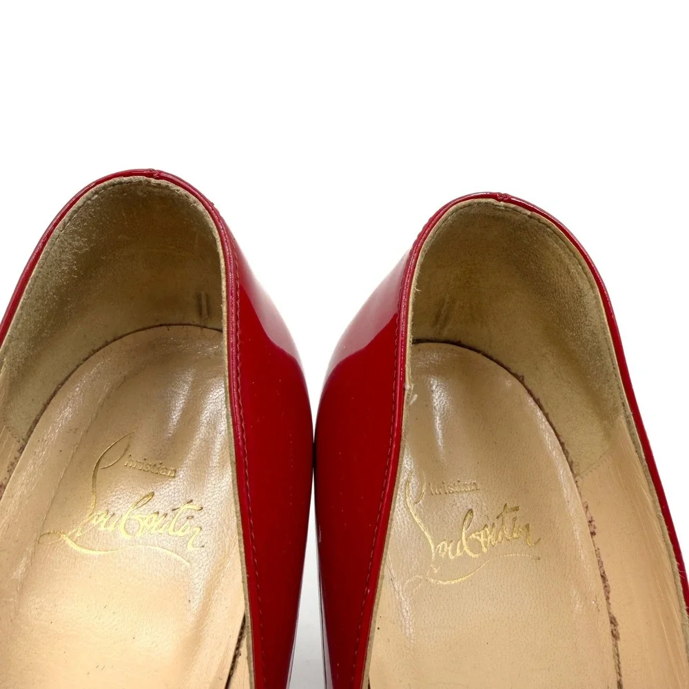 Christian Louboutin So Kate Pumps Red Black Ombre Patent Heels Sz 38.5 / 8.5